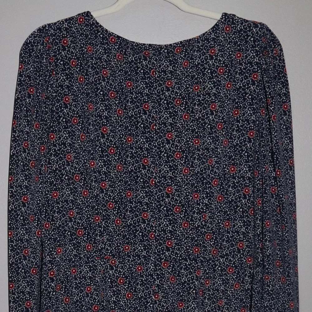 Loft Outlet Navy & White Floral Marais-A-Line Dres - Picture 3 of 4